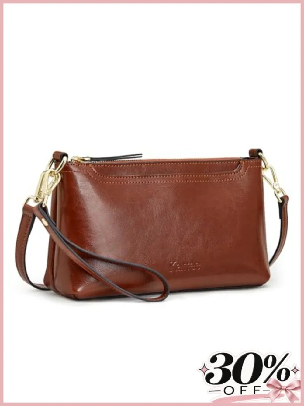Genuine Leather Crossbody Bag Small Purse Handbag Wristlet